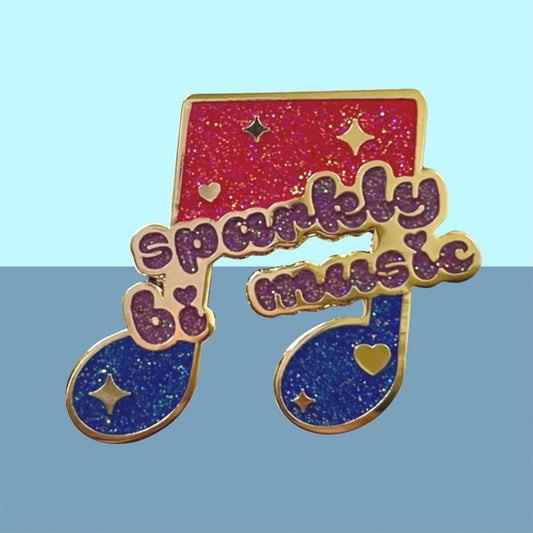 Sparkly Bi Music Enamel Pin