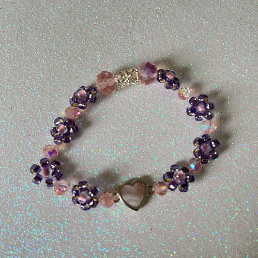 Quartz Heart Bracelet