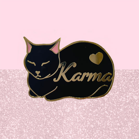 Karma Cat Enamel Pin